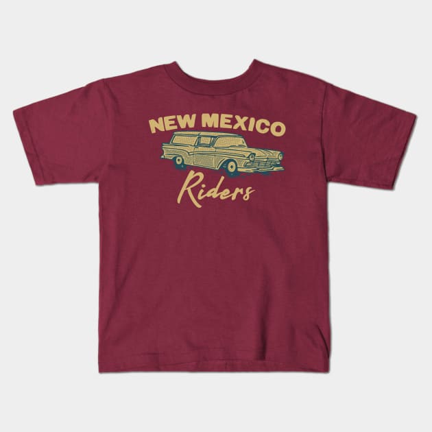 New Mexico riders vintage motors Kids T-Shirt by SpaceWiz95